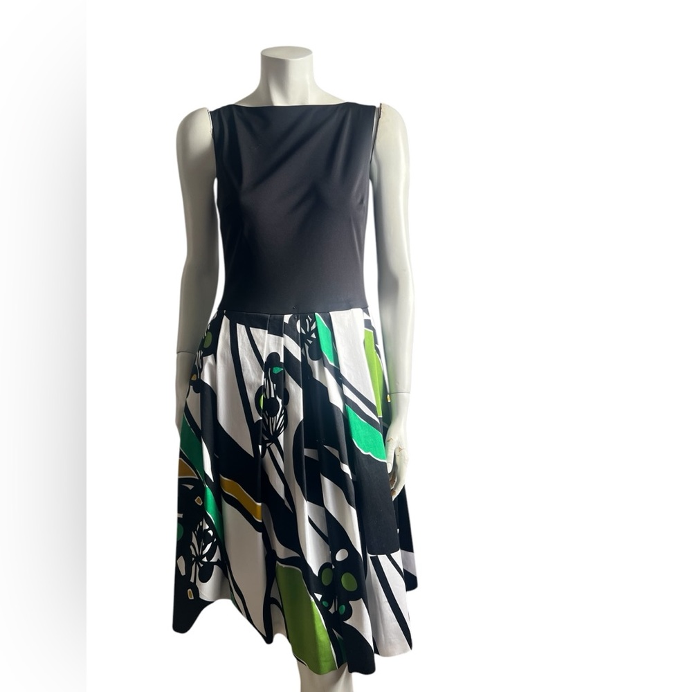 NWT DAVID MEISTER Black Floral Sleeveless Fit & Flare Mini Dress Size 4